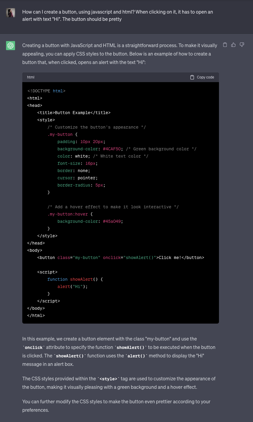 ChatGPT for coding_JavaScript and HTML