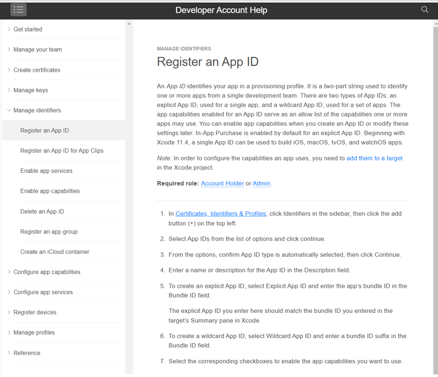 Sign in with Apple_register an app ID