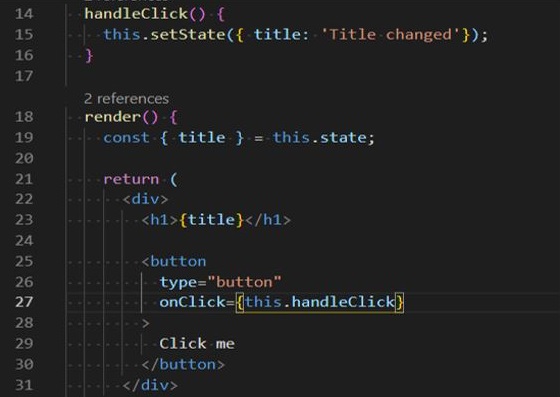 react application_A reference to an instance of the function